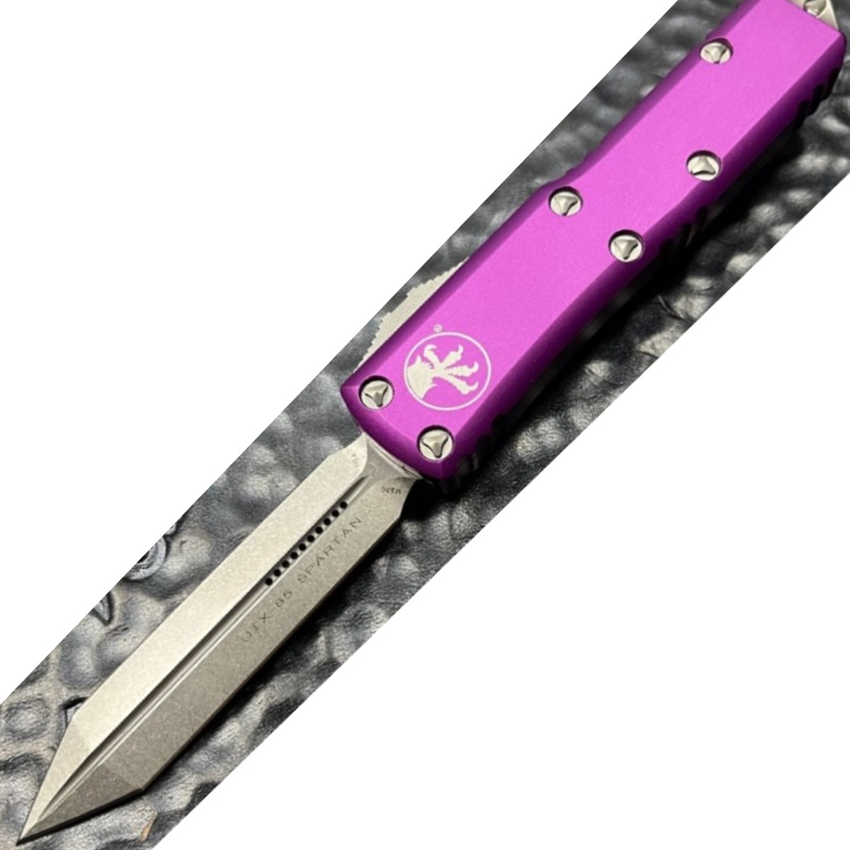 Microtech-UTX-85-Spartan-D/E-Stonewashed-Violet-Standard-230-10VI