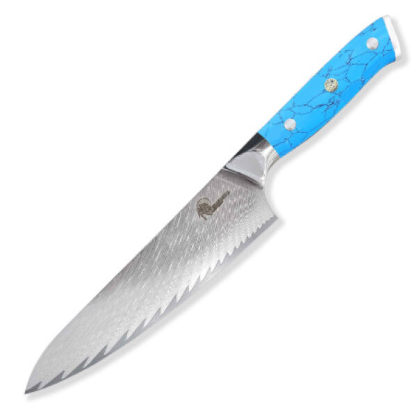 Nůž kuchyňský Chef/Gyuto 210 mm Dellinger Blue Stone VG-10 Damascus
