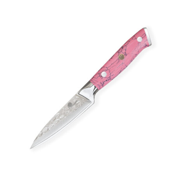 Nůž loupací Petty 95 mm Dellinger Pink Stone Tsuchime Damascus