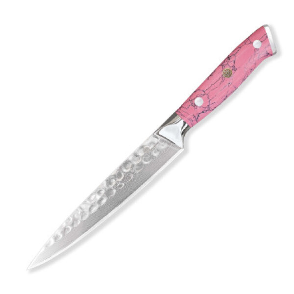 Nůž univerzální Utility 150 mm Dellinger Pink Stone Tsuchime Damascus