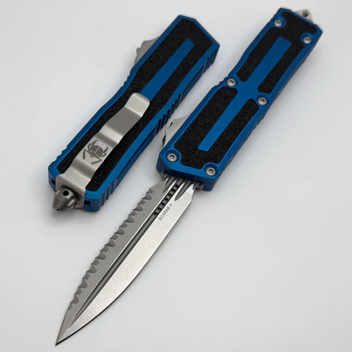 Microtech Scarab 2 Gen 3 Stonewash Blue Handle 1280-12BL