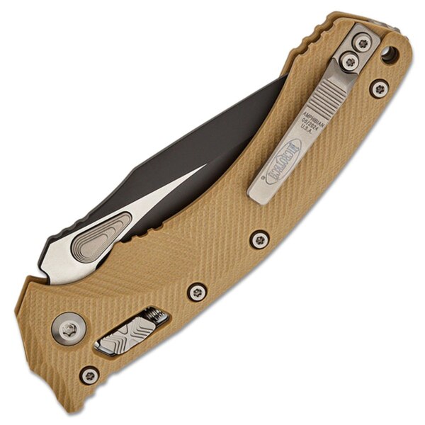 Microtech_Amphibian_RAM-LOK_Fluted_Tan_G10